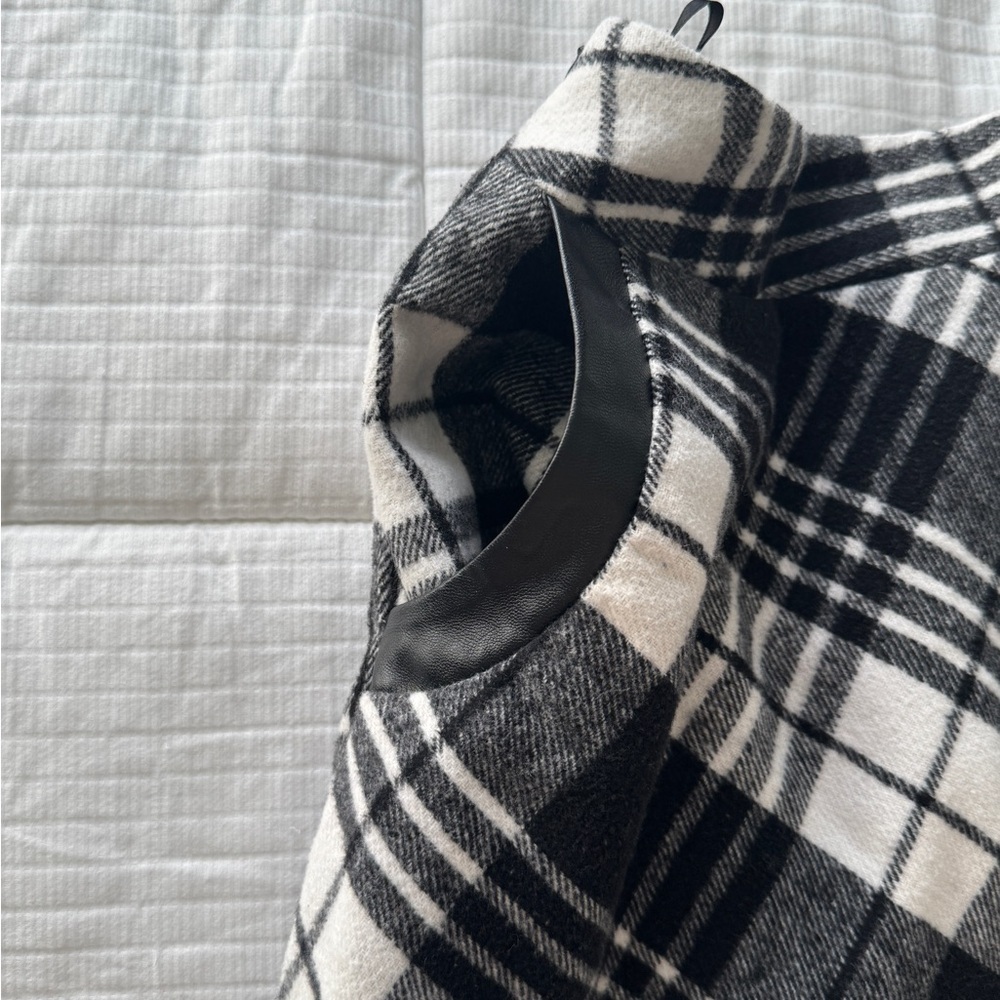 IDEALSANXUN black and white plaid A-line skirt with pockets - Picture 3 of 8